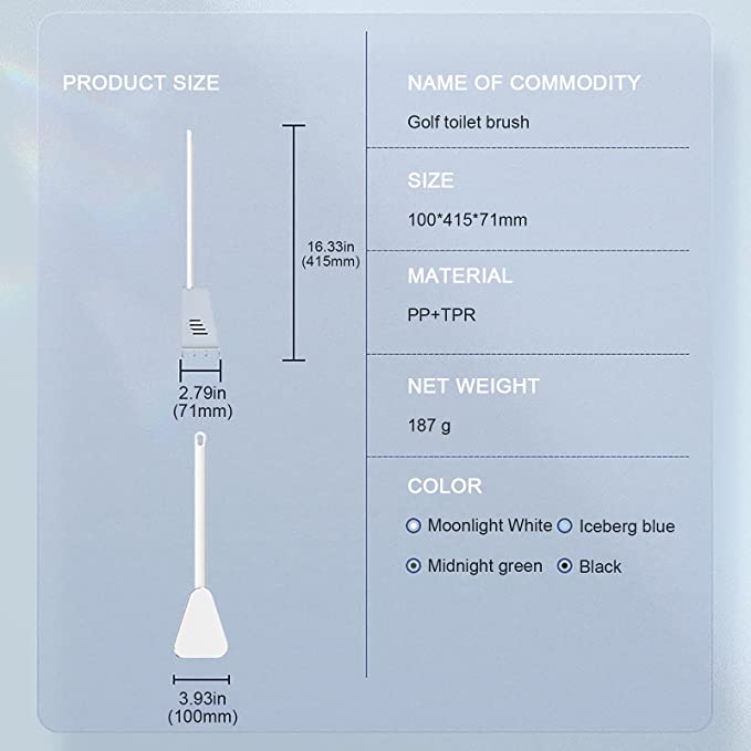 TPR Silicone Golf Toilet Brush360 Deep Cleaning 71X410mm 0