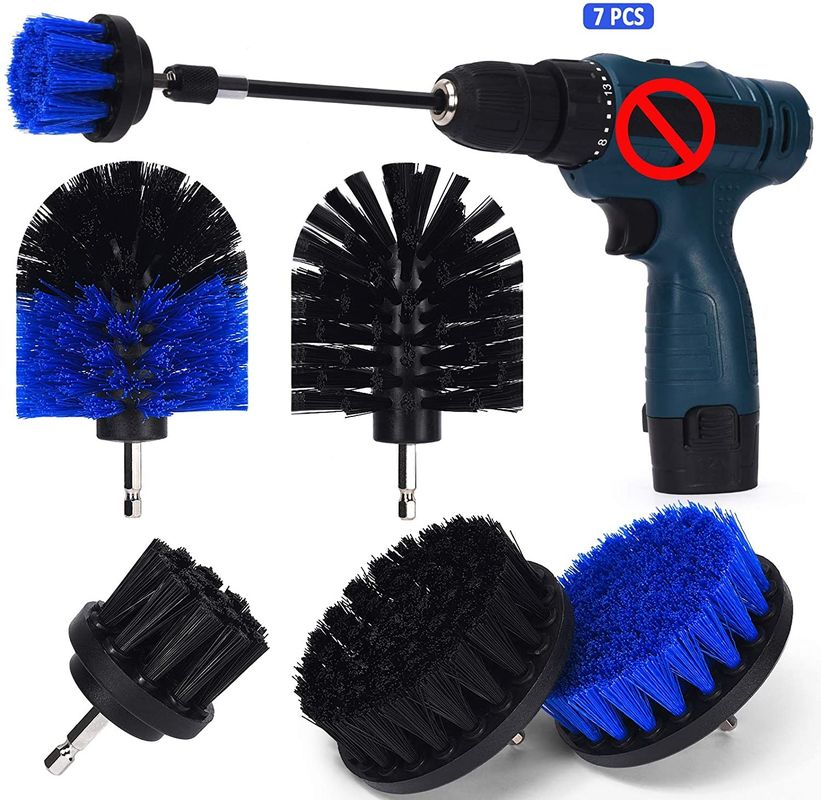 Black & Blue Cleaning Drill brush for carpet tiles rims