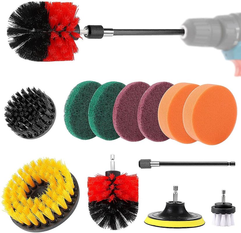 11pcs Nylon Drill Cleaning Brush Set 100mm Outside Diameter