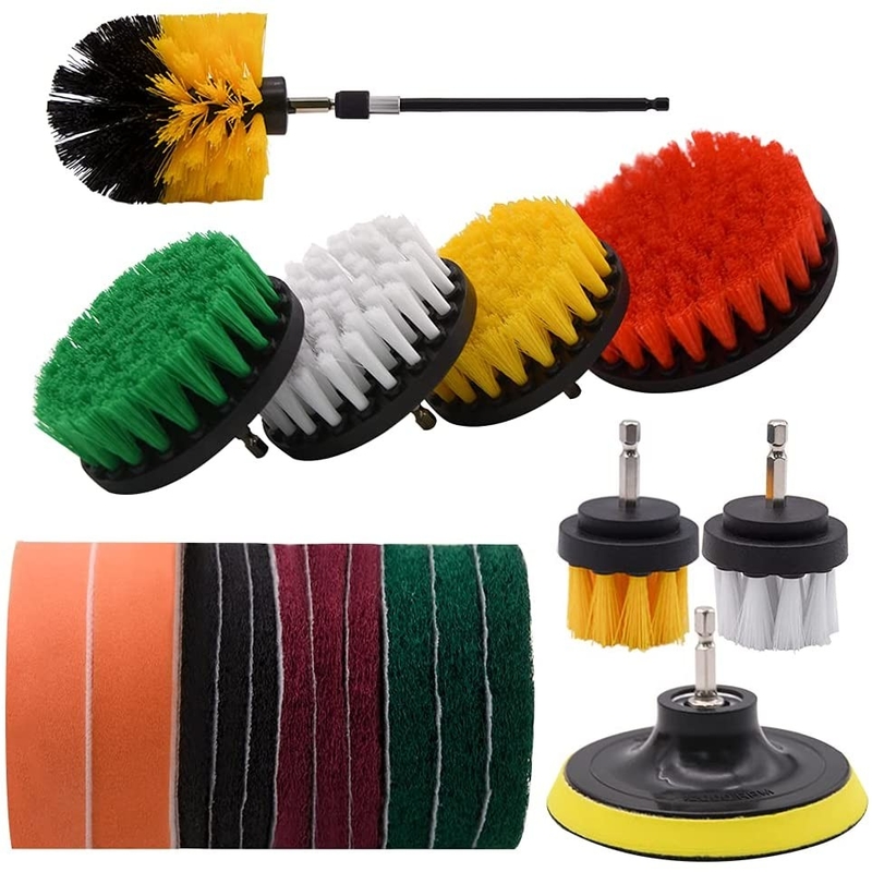 20pcs Power Scrubber Drill Brush Kit For Cleaning Bathroom Surfaces , Bathtub